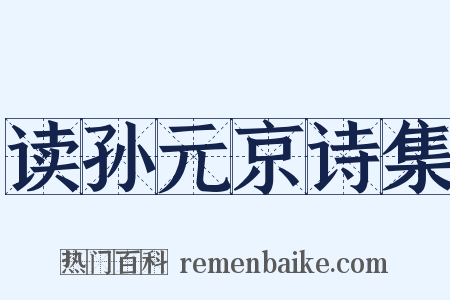 读孙元京诗集是什么意思的图片